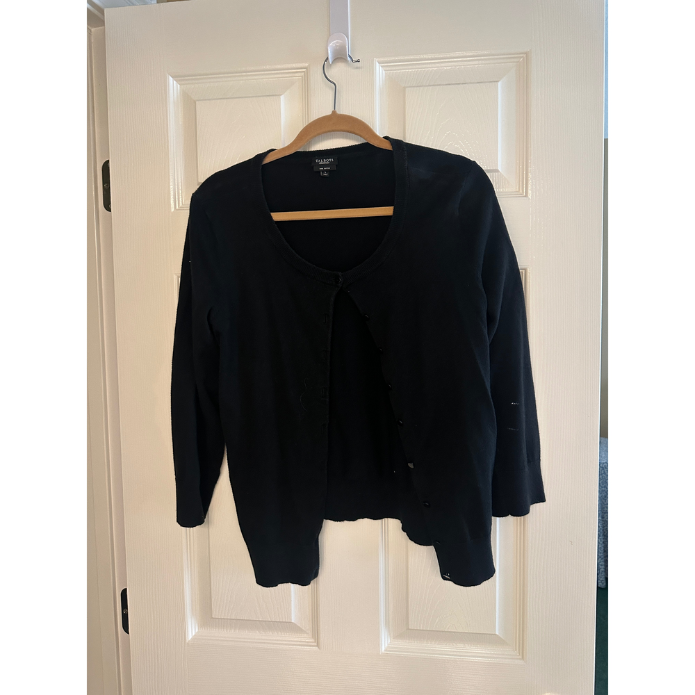 Talbots Cotton Cardigan in Black
